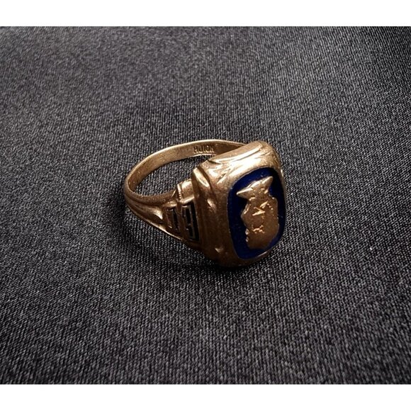 Rare Find Vintage 10K Solid Gold Ring With Blue Stone - Picture 5 of 6